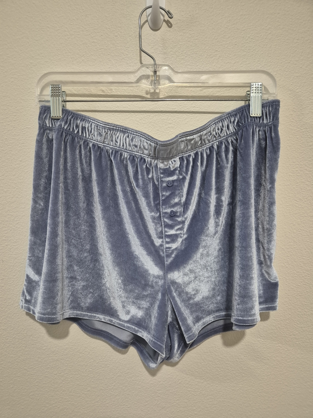 PINK Victoria's Secret Velvet Button-Front Lounge Shorts - Pale Blue